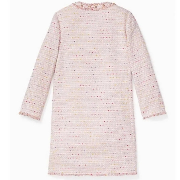 Kate Spade Pink Multicolor Mainline Tweed Long Jacket Coat size 14 - Picture 5 of 15